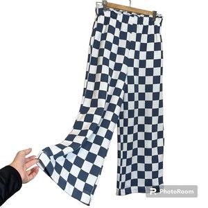 Grayson Threads Checkered Cropped Wide Leg Sweatpants - Size S
